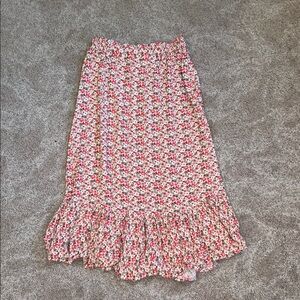Floral Print Ruffle Skirt